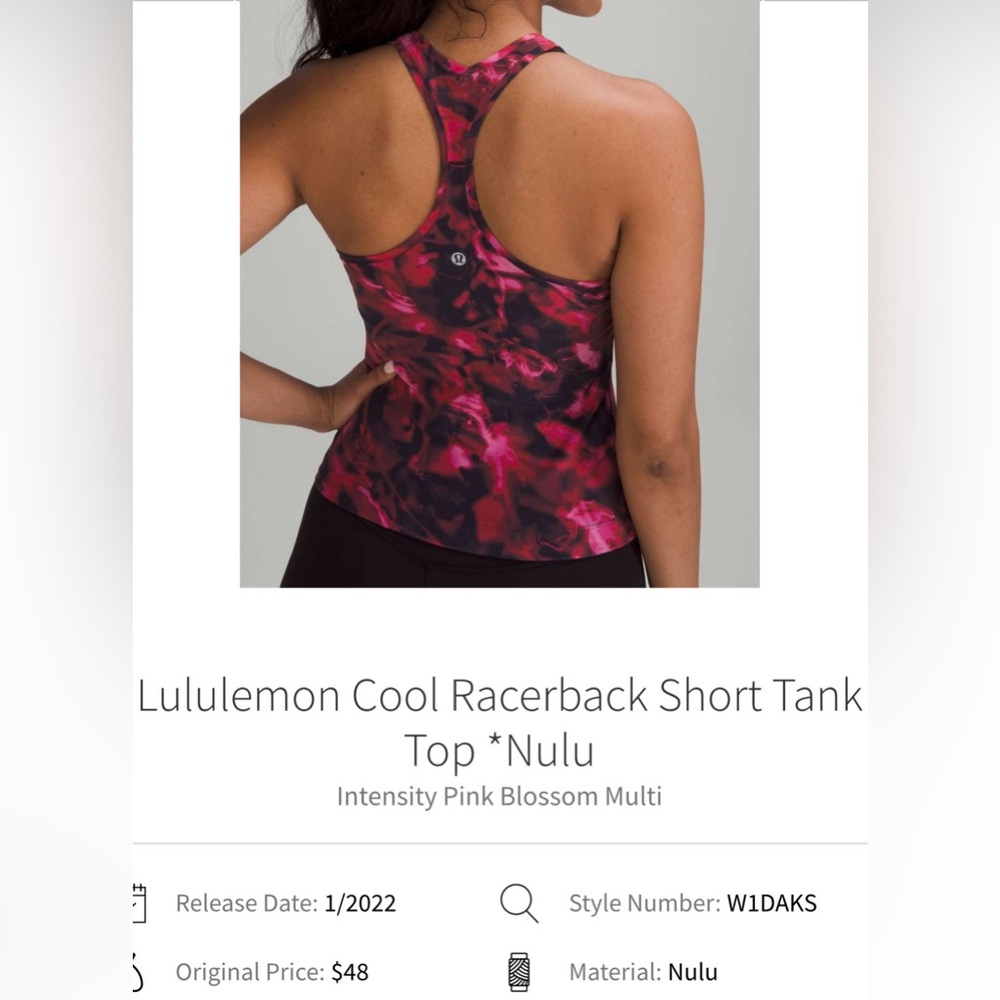 Lululemon Cool Racerback Short Tank Top *Nulu - Picture 2 of 7